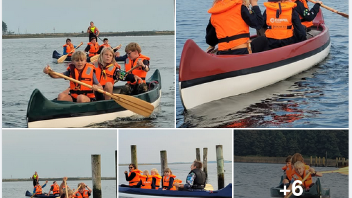 Spejder i kano på vand